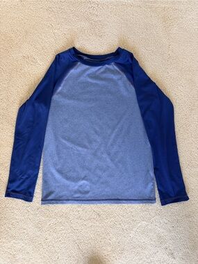 3/$15 Bundle Wave Zone Kids Rash Guard Swim Shirt Blue Long Sleeve Size M 8